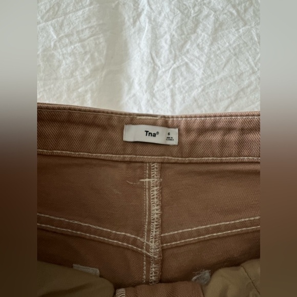 Tna | Women’s SZ 6 | Cargo Pant Organic Cotton Twill | Cropped Raw Hem High Rise - Picture 2 of 11